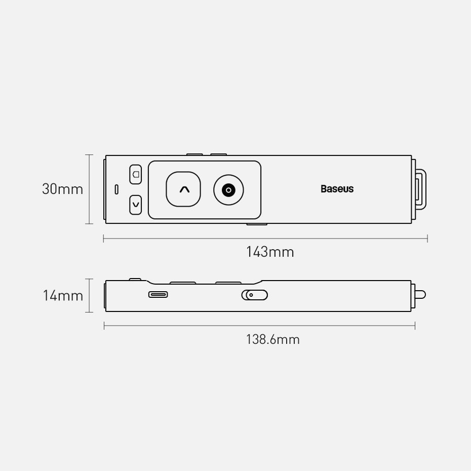Baseus Orange Dot Wireless Presenter Grey купить,NaN