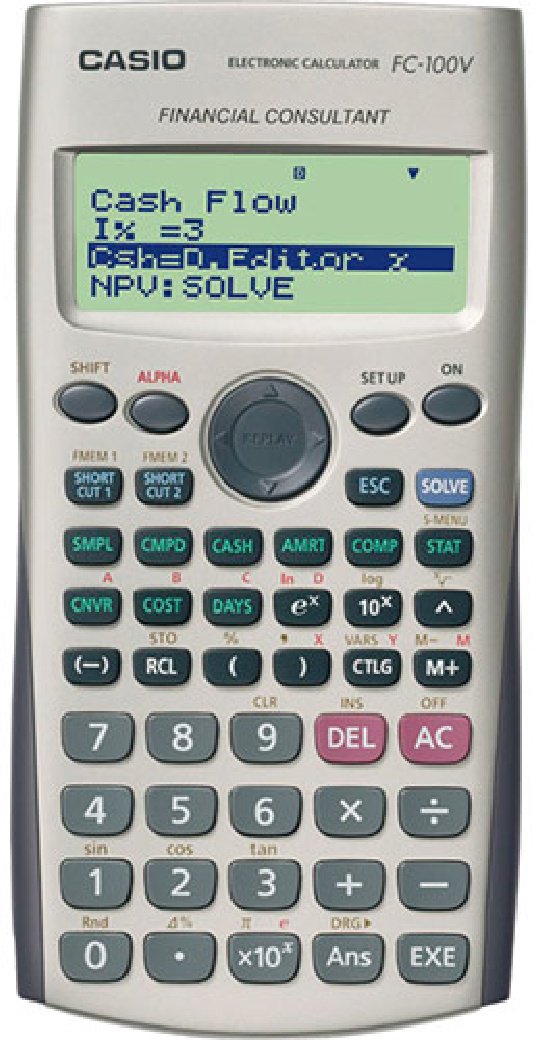 CASIO FC-100V-2-W-ET, 12-разрядный, серый