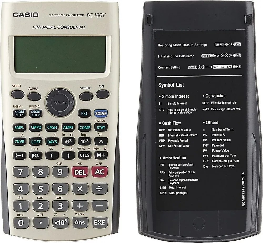 CASIO FC-100V-2-W-ET, 12-разрядный, серый