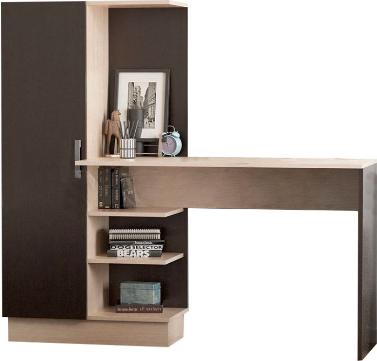 Стол компьютерный МИФ УПКФ, 145х50.2x135 см, темно-коричневый, светло-коричневый