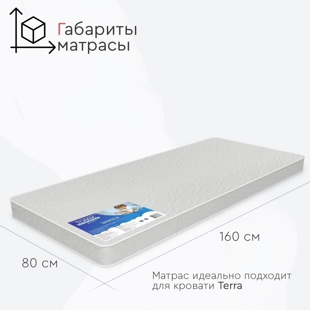 Детский матрас TOMIX Teen Premium Coconut 80x160x12 см, беспружинный, микрофайбер купить,0