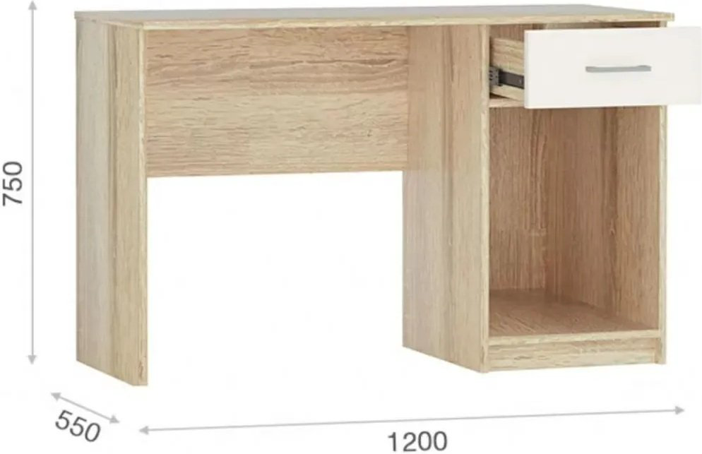 Стол письменный IMPERIAL Стелс, 120х55x75 см, белый, светло-коричневый купить,NaN