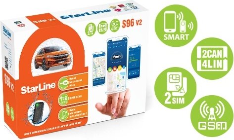 Автосигнализация StarLine S96 2CAN&#43;2LIN GSM с обратной связью