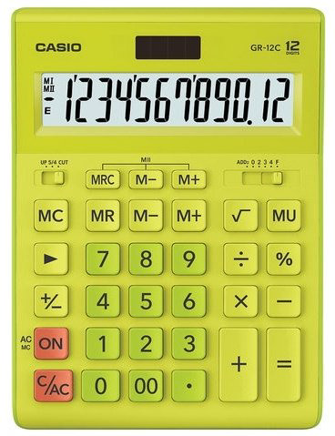 CASIO настольный GR-12C-GN-W-EP, 12-разрядный, желтый купить,NaN