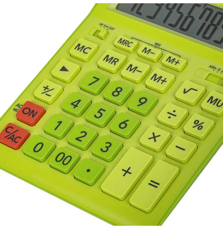 CASIO настольный GR-12C-GN-W-EP, 12-разрядный, желтый