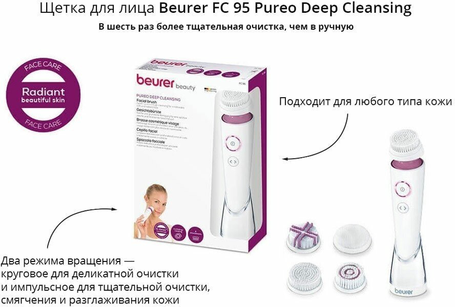 Beurer электрическая щеточка для очищения лица купить,NaN