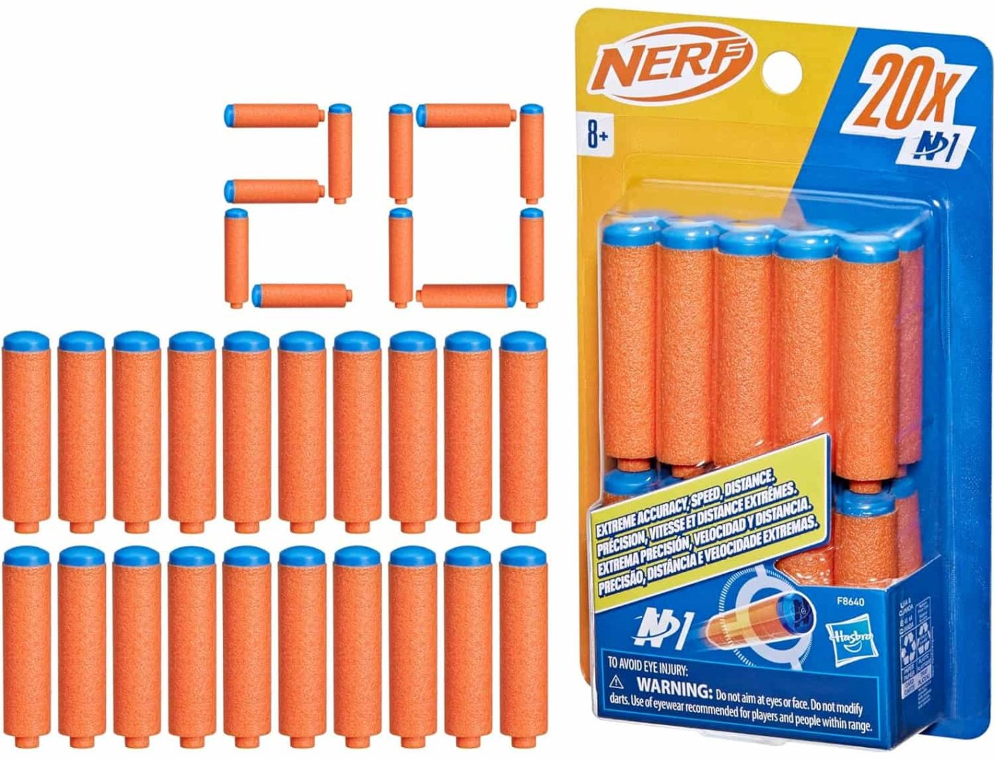 Боеприпасы Nerf Стрелы Hasbro N Series F8640, пенопласт 20 шт