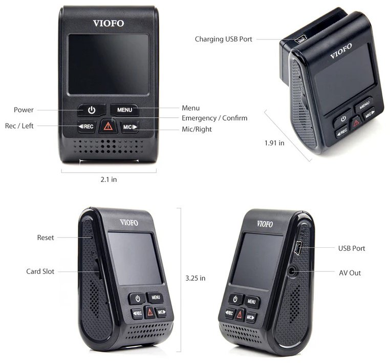 Видеорегистратор Viofo A119 V3 with GPS черный купить,0