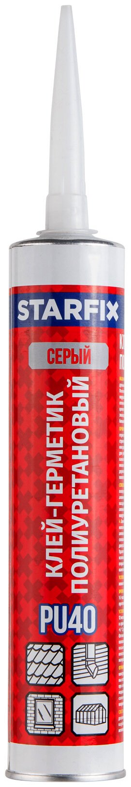 Герметик STARFIX SM-30218-1, цвет серый 300 мл