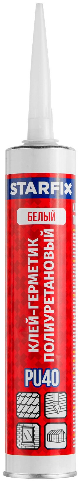 Герметик STARFIX SM-85136-1, цвет белый 300 мл