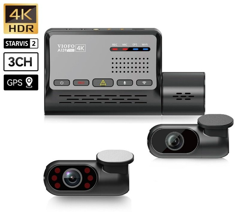 Видеорегистратор Viofo A139 Pro 3CH 4K черный купить,NaN