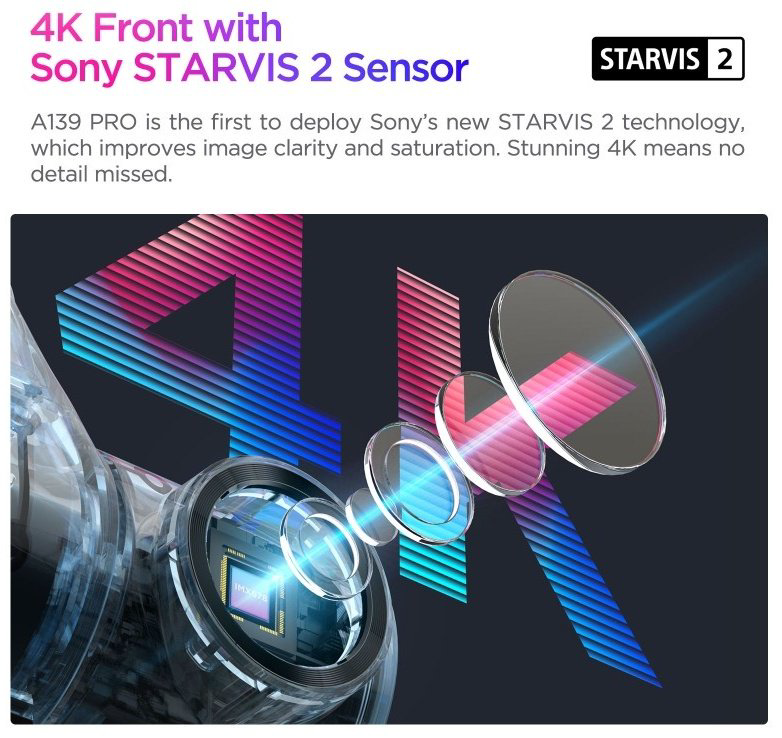 Видеорегистратор Viofo A139 Pro 3CH 4K черный купить,NaN