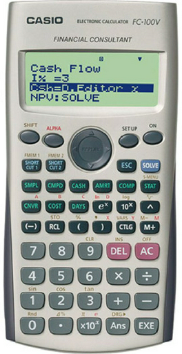 CASIO FC-100V-2-W-ET, 12-разрядный, серый