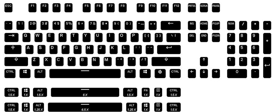 Кейкапы для клавиатуры SteelSeries 60200 черный
