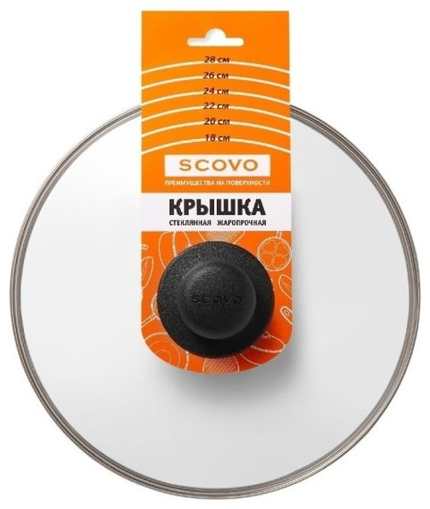 Крышка SCOVO 26 см, стекло купить,NaN