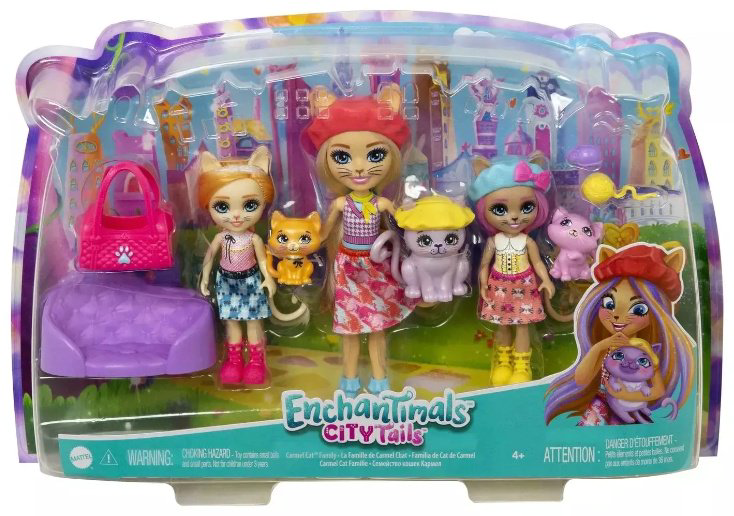 Кукла-модель Enchantimals Семья Сиамских кошек Карамель 22 см купить,NaN