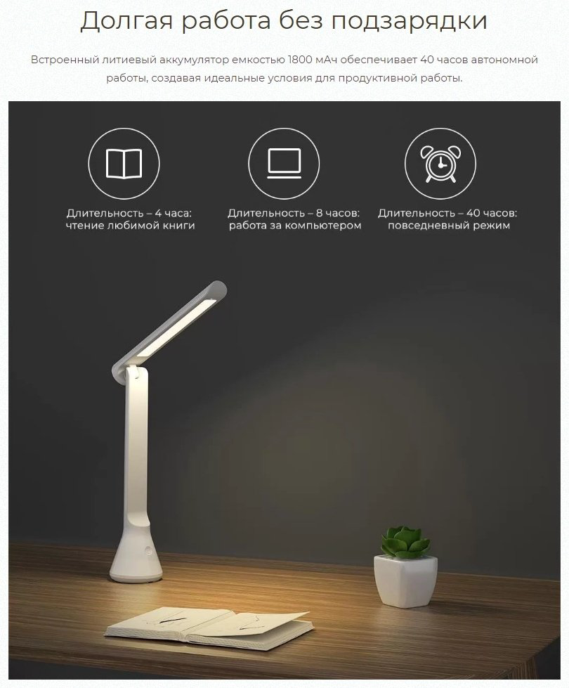 Настольная лампа Yeelight Yeelight Folding Desk Lamp Z1 - Red LED, 5 Вт, пластик купить,11590