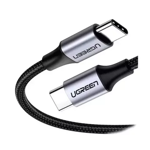 Кабель UGREEN US261 USB-C 2.0 M/M Round Cable Aluminum Shell 1m Gray-black