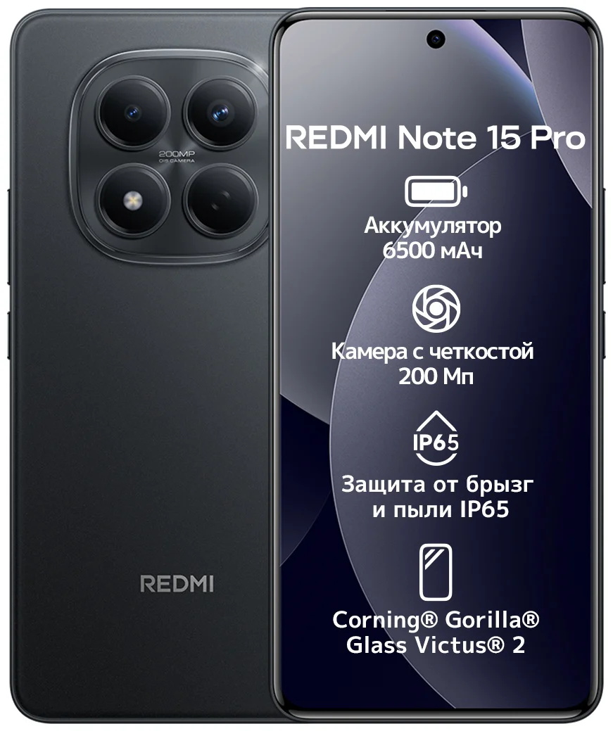 Смартфон Xiaomi Redmi Note Pro 15 5G NFC 8/512GB черный + подарок  