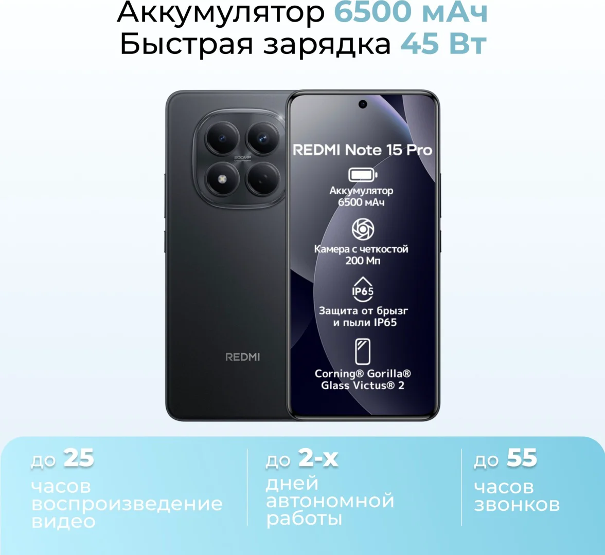 Смартфон Xiaomi Redmi Note Pro 15 5G NFC 8/512GB черный + подарок   купить,NaN