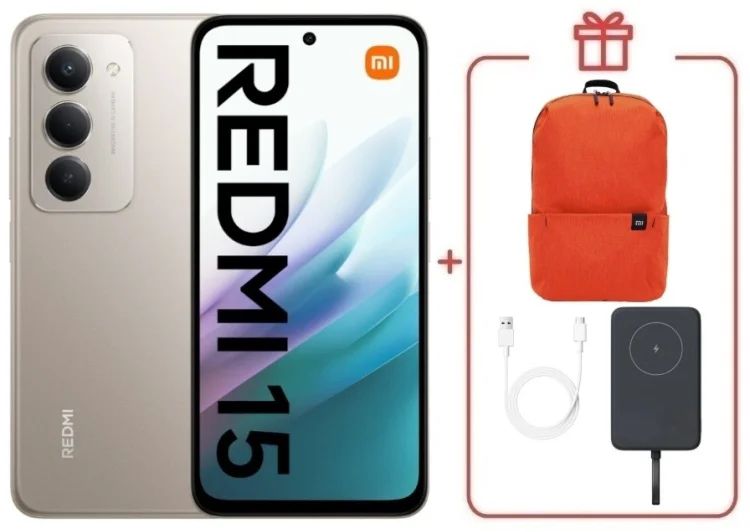 Смартфон Redmi 15 6 ГБ/128 ГБ серый + подарок купить,NaN