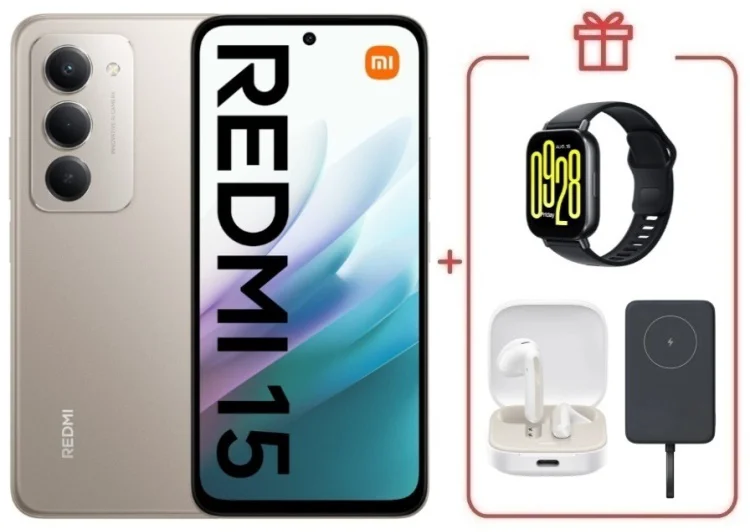 Смартфон Redmi 15 6 ГБ/128 ГБ серый + подарок купить,NaN