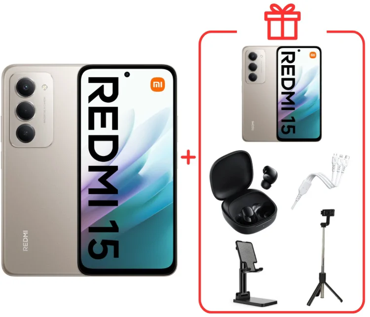 Смартфон Redmi 15 4G 8 ГБ/256 ГБ серый + подарок купить,NaN