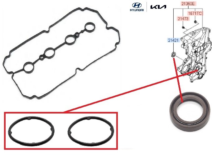 KIA комплект прокладок ДВС 224412B002