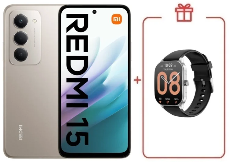 Смартфон Redmi 15 6 ГБ/128 ГБ серый + подарок купить,NaN