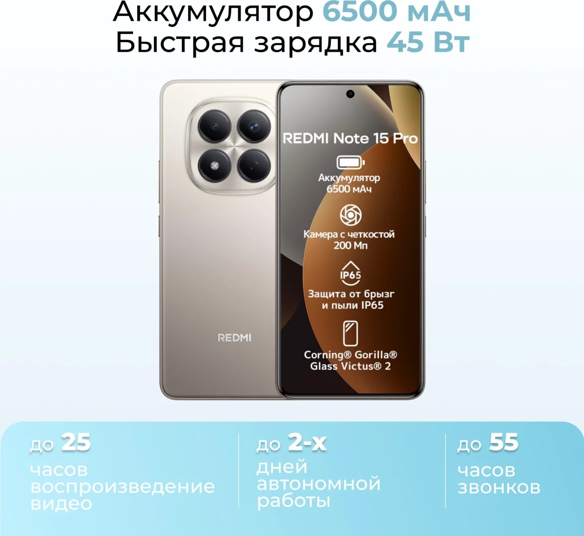 Смартфон Xiaomi Redmi Note 15 Pro 4G NFC 12/512GB серый + подарок купить,349990