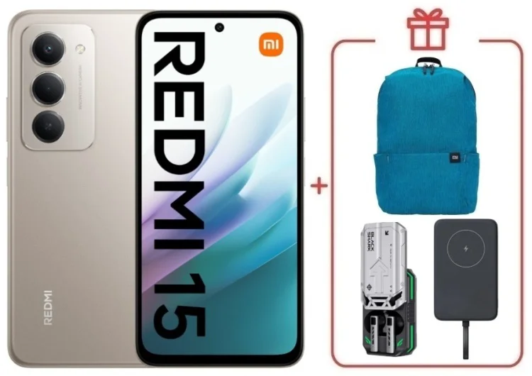 Смартфон Redmi 15 6 ГБ/128 ГБ серый + подарок купить,NaN