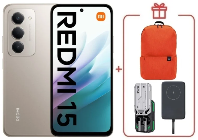 Смартфон Redmi 15 6 ГБ/128 ГБ серый + подарок купить,NaN