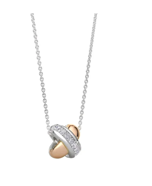Колье Tirisi Kisses TM3059D(2P) розовое золото 0.16гр, серебро 2.93гр 45см купить,NaN