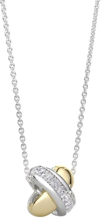 Колье Tirisi Kisses TM3059D(2T) желтое золото 0.16гр, серебро 2.94гр 45см  купить,NaN