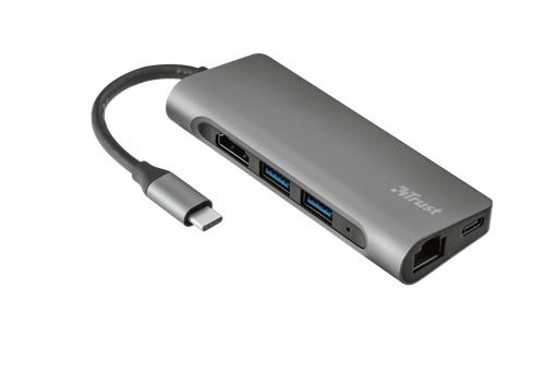 Разветвитель Trust Dalyx 7 in 1 USB-C серый