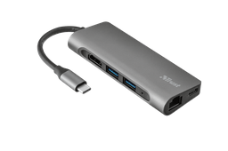 Разветвитель Trust Dalyx 7 in 1 USB-C серый