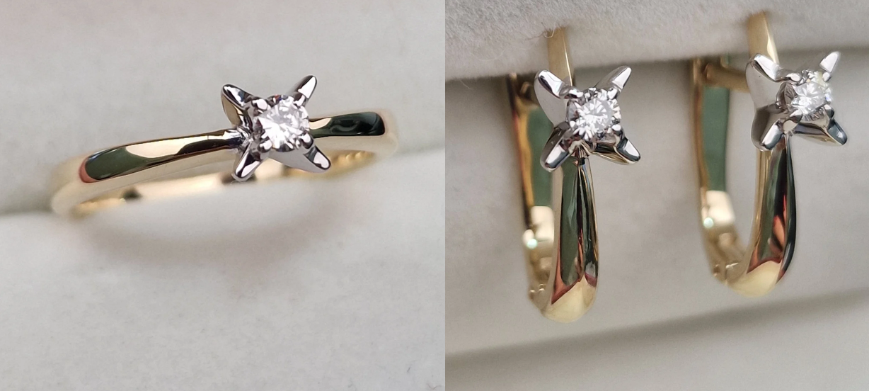 Комплект Deimantas 104893896 0,071ct 0,16ct. купить,NaN