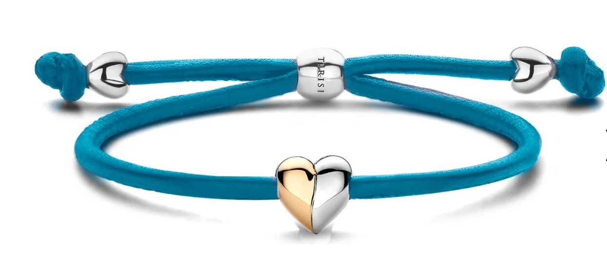 Браслет-шнурок Tirisi Love TM2234TQ(2P) розовое золото 0.42гр, серебро 5.33гр бирюзовый 25см  купить,160000