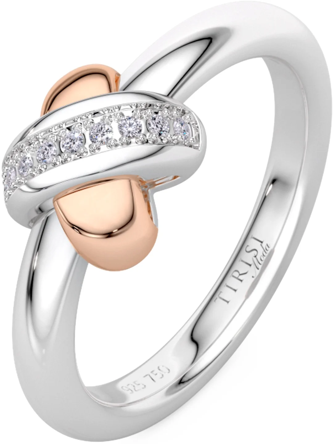 Кольцо Tirisi Kisses TM1138D(2P)/50 розовое золото 0.11гр, серебро 2.98гр 15.5р купить,130000