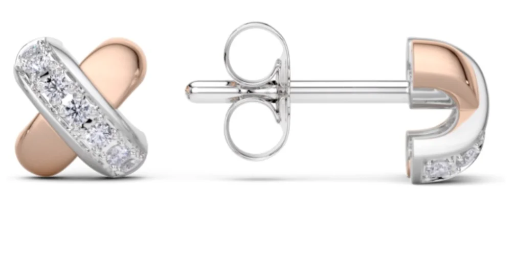 Серьги Tirisi Kisses TM7106D(2P) розовое золото 0,21гр, серебро 0,95гр купить,NaN