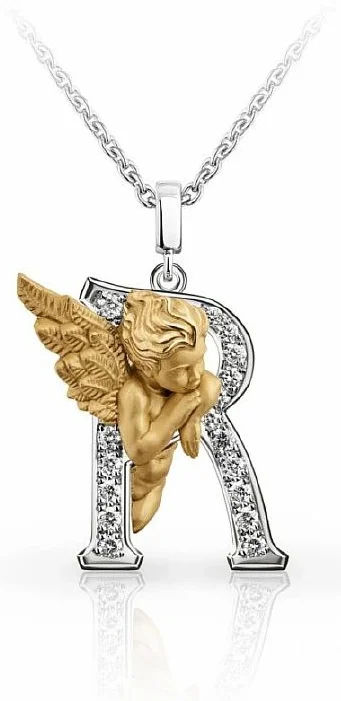 Колье Carrera y Carrera My Angel буква R 0075.3 белое и желтое золото 5.79гр 45см купить,2500000