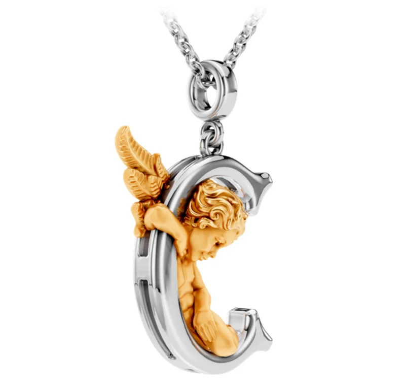 Колье Carrera y Carrera My Angel буква С 0086.3 белое и желтое золото 5.48гр 45см  купить,1915000