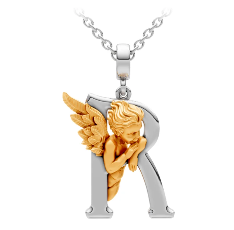 Колье Carrera y Carrera My Angel буква R 0101.3 белое и желтое золото 5.38гр 45см купить,1915000