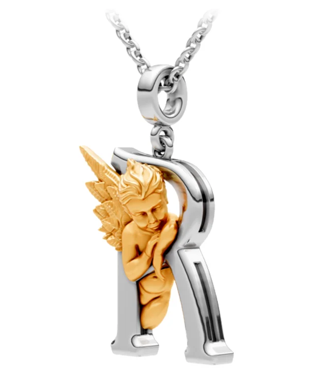 Колье Carrera y Carrera My Angel буква R 0101.3 белое и желтое золото 5.38гр 45см купить,1915000