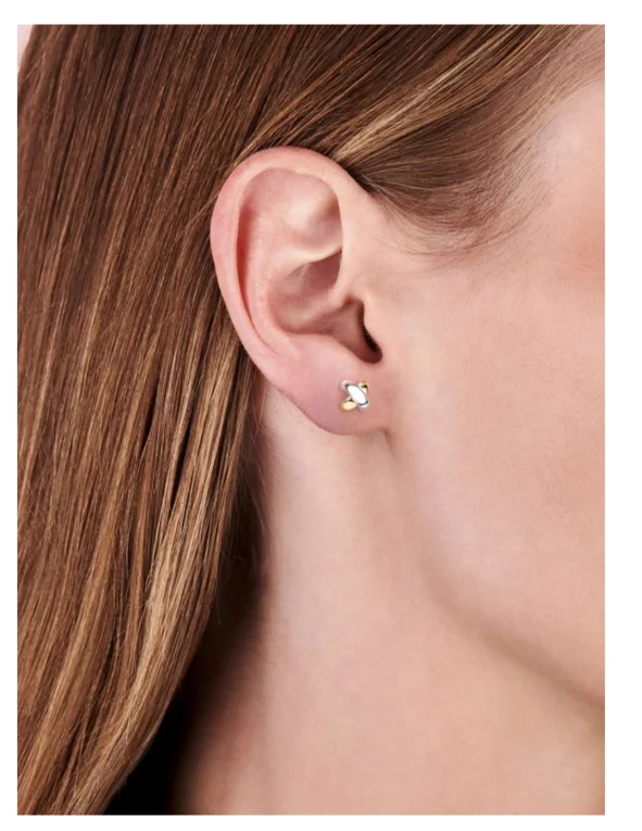 Серьги Tirisi Kisses TM7105(2T) желтое золото 0,19гр, серебро 0,92гр купить,80000