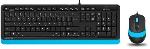 Клавиатура+мышь A4tech Fstyler F1010 черно-синяя