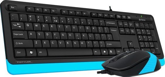 Клавиатура+мышь A4tech Fstyler F1010 черно-синяя купить,0