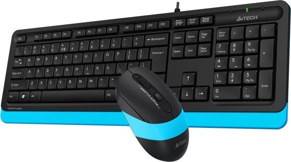 Клавиатура+мышь A4tech Fstyler F1010 черно-синяя купить,0