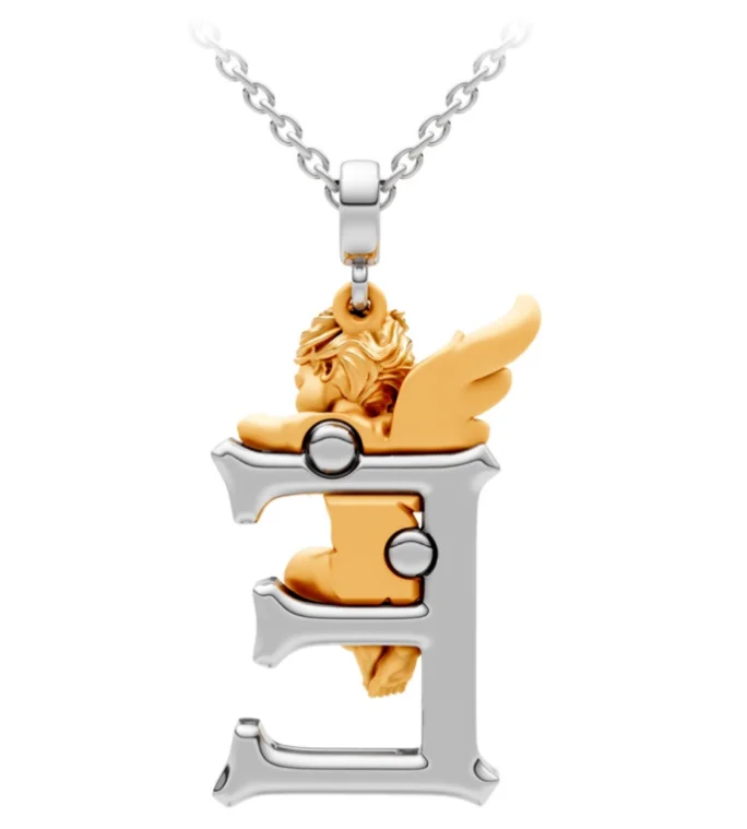Колье Carrera y Carrera My Angel буква Е 0062.3 белое и желтое золото 6.33гр 35см  купить,NaN