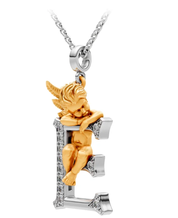 Колье Carrera y Carrera My Angel буква Е 0062.3 белое и желтое золото 6.33гр 35см  купить,NaN